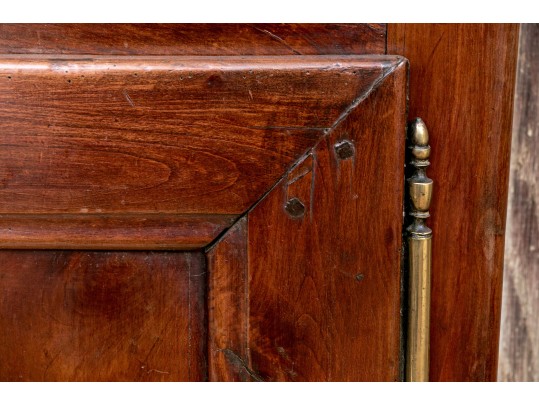 Antique French Dark Stained Fruitwood Tall Case Clock, 19th Century