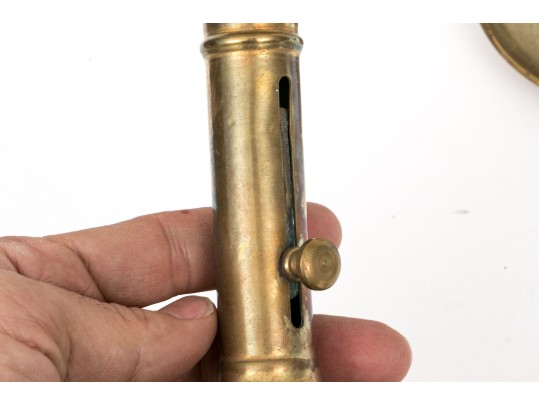 Collection Of Nine Antique Brass And Pewter Candlesticks