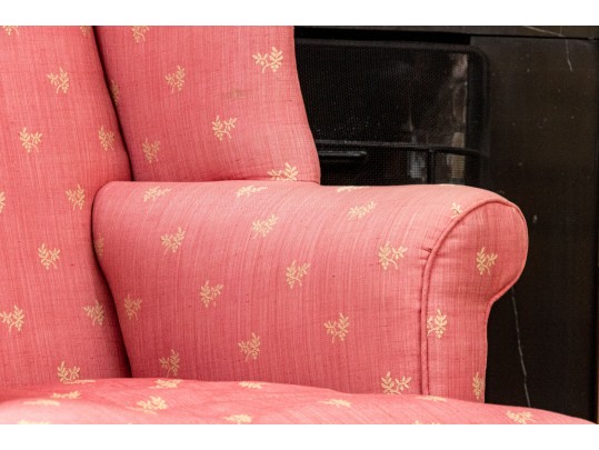 American Late Federal New England Upholstered Wingback Armchair, Ca. 1800-1820