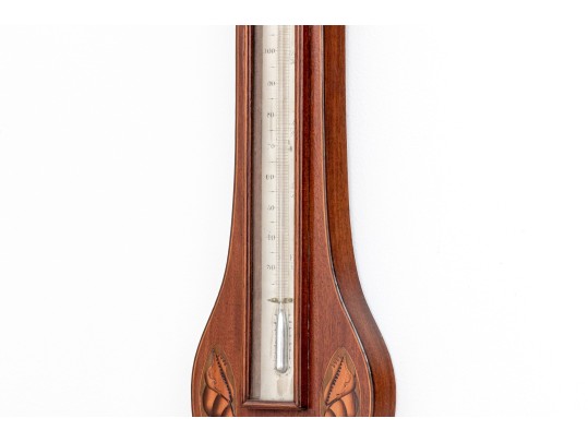 19th Century Mahogany Wheel Barometer