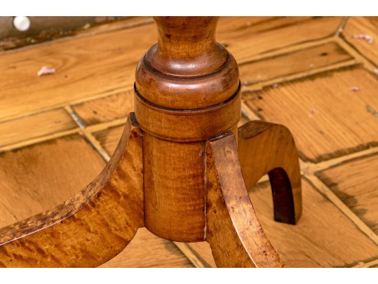 New England Figured Maple Spider Leg Candle Stand, Ca. 1790-1810