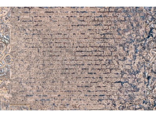 Antique Silver Plaque Recounting The Italian Front Of World War I