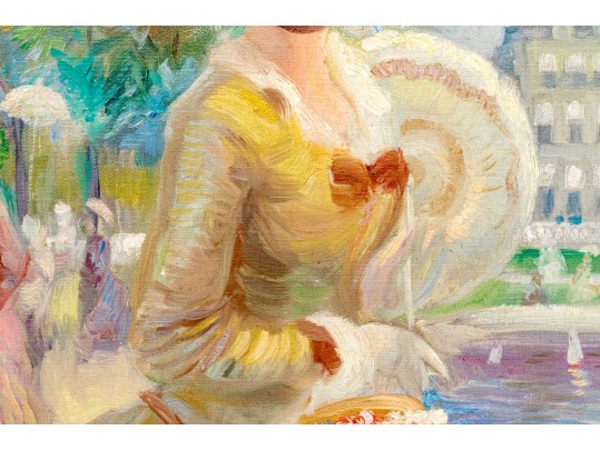 John Strevens (British, 1902-1990) Oil On Canvas, The Garden Of Luxembourg