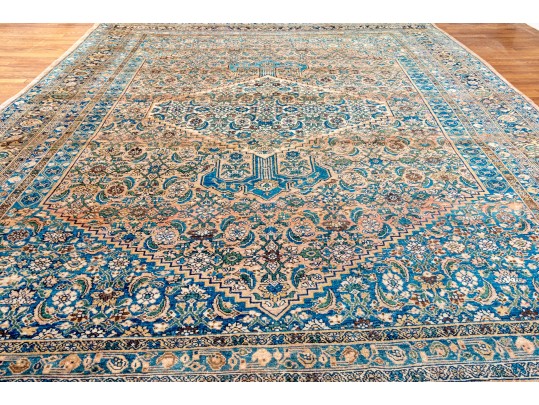 Antique Persian Hand-Knotted Wool Carpet, 11'-10
