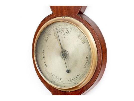 19th Century Mahogany Wheel Barometer