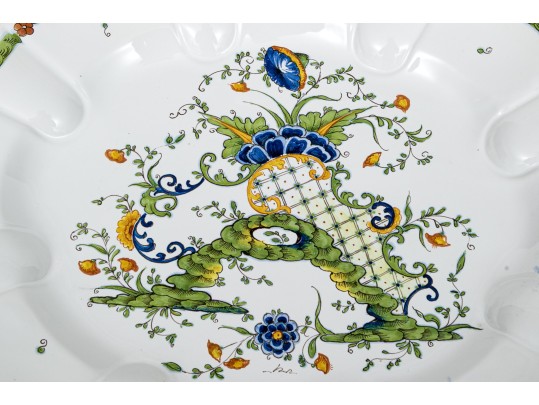 Two Gorgeous Hand Painted Majolica Ceramic Serving Plates