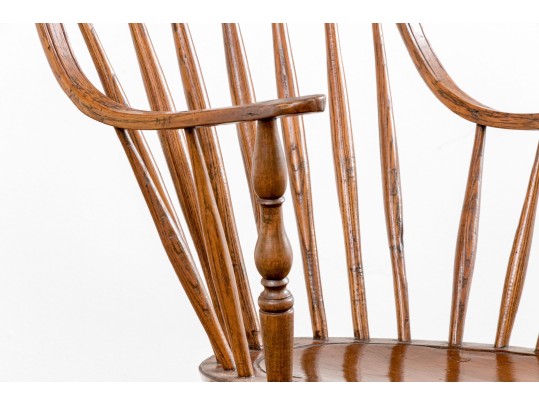 Quality New England Carved Windsor Hoop Back Armchair