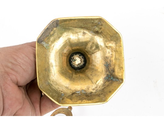 Collection Of Antique Brass Candlesticks