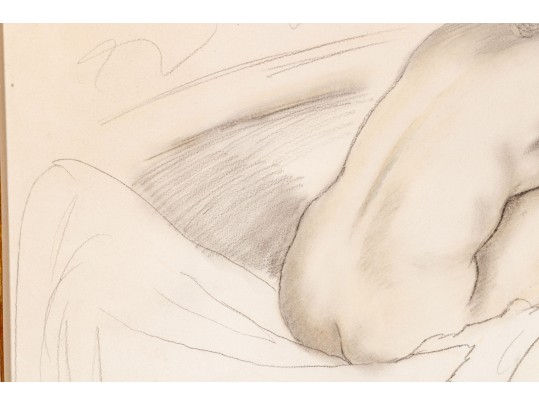 Emil Ganso (German-American, 1895-1941) Mixed Media On Paper, Female Nude In A Bath, 1931