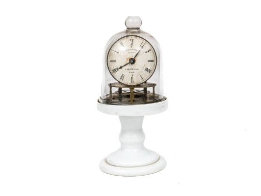 Terryville Mfg. Co., CT  Pedestal Clock With Cloche