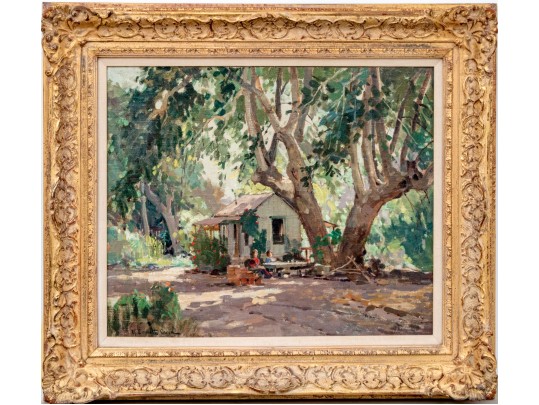 Robert Emmett Owen (American, 1878-1957), Landscape With House And Trees Oil On Canvas