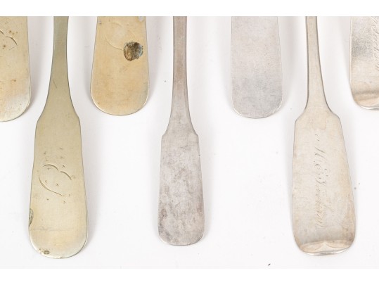 Thirteen Assorted Coin & Sterling Silver Teaspoons, 6.3 Ozt.