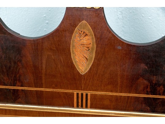 Gorgeous American Federal Looking Glass With Eglomise Panel, Ca. 1800-1820