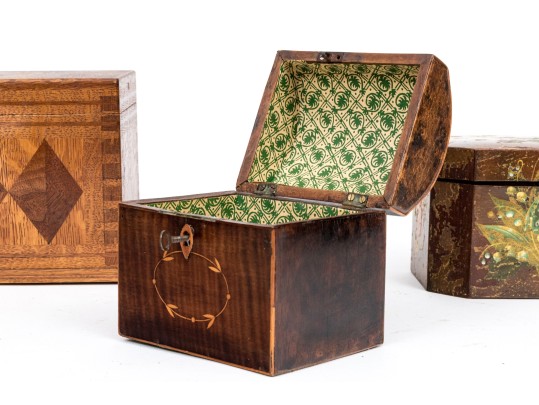 Trio Of Antique Tea Caddies