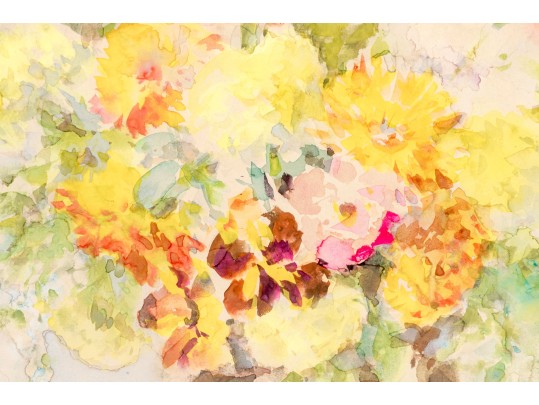 A.T. Gardin Watercolor On Paper, Still Life With Floral Bouquet