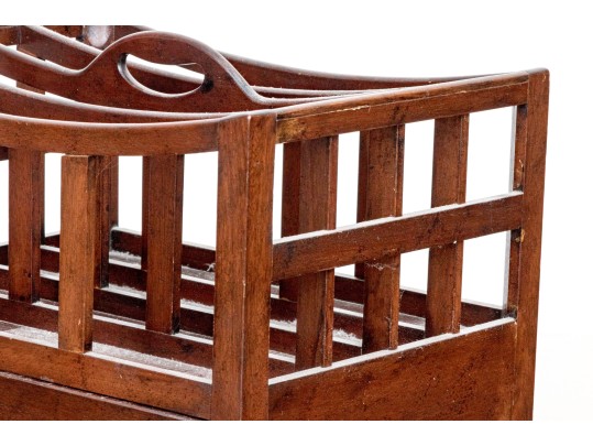 Georgian Style Four Section Mahogany Canterbury On Casters