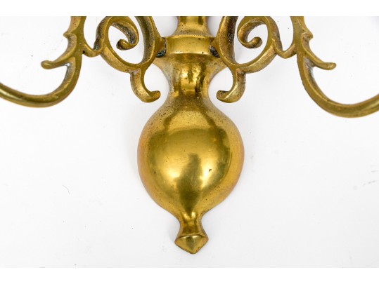 18th And 19th C. Brass Twin Light Sconces