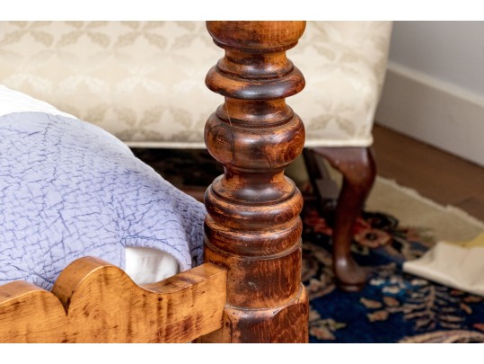 American Sheridan Full Size Figured Maple Poster Bed Frame, Ca. 1830-50