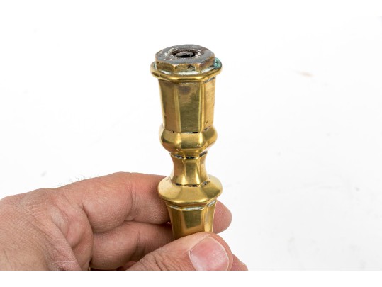 Collection Of Antique Brass Candlesticks