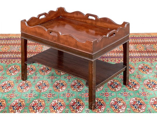 Handsomely Carved Mahogany Tray Top Table