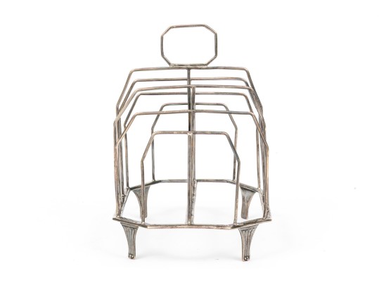 Antique English Sterling Silver Toast Rack, 5.175 Ozt.