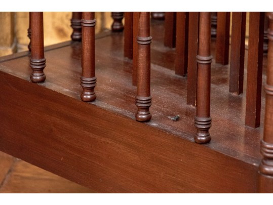 Federal Style Four Section Mahogany Canterbury On Casters, 20th Century