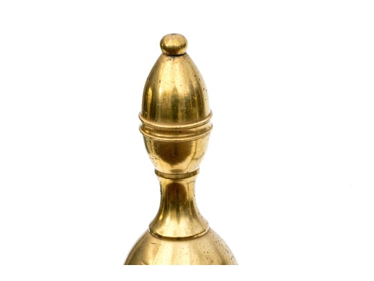 Pair Of American Federal Brass Double Lemon Form Andirons, Ca. 1790-1810