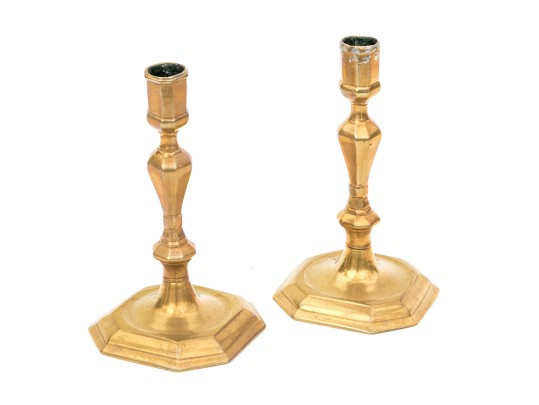 Pair Of 18th Century Brass Candlesticks