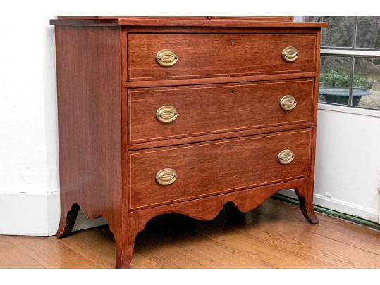 Antique American Centennial Federal Style Bookcase Cabinet