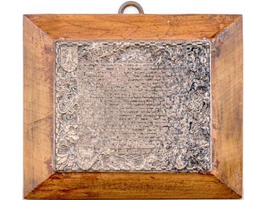 Antique Silver Plaque Recounting The Italian Front Of World War I