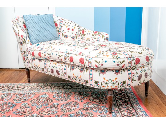 Antique Upholstered Left Arm Chaise Lounge, Ca. 1900-20