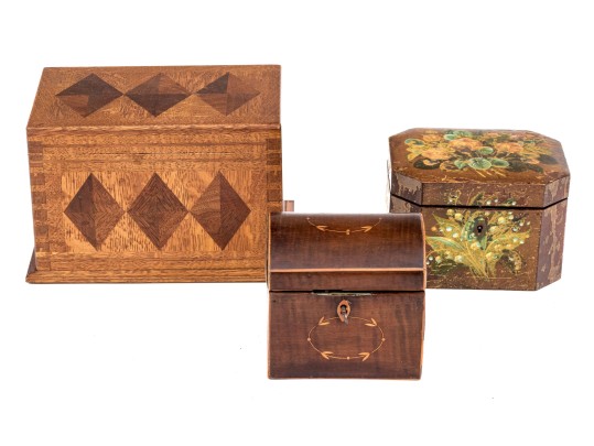 Trio Of Antique Tea Caddies