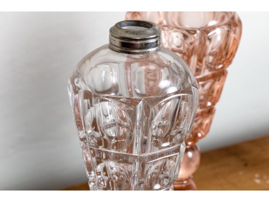 Group Of Four Crystal Whale Oil Lamps