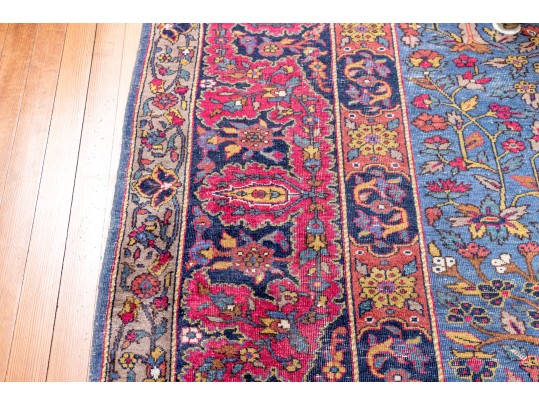 Antique Persian Hand-Knotted Pictorial Wool Carpet, 13'-4 X 9'-9 1/2