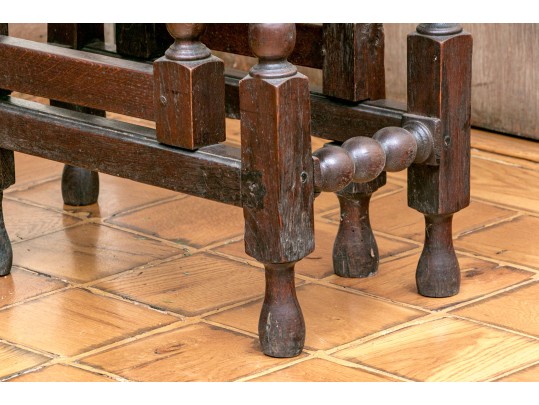 English 18th C. Oak Bobbin Turned Gate Leg Table
