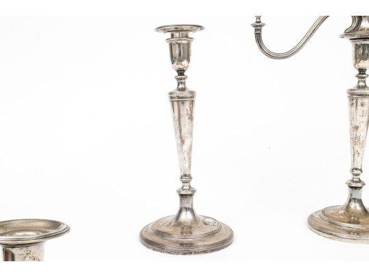 Pair Of Tiffany & Co. Sterling Silver Candelabra, 70.74 Ozt.