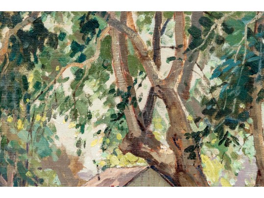 Robert Emmett Owen (American, 1878-1957), Landscape With House And Trees Oil On Canvas