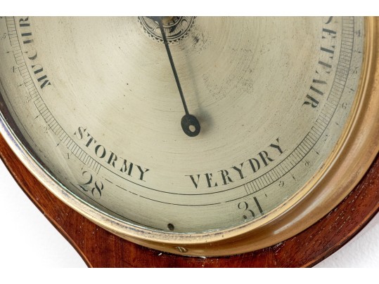 19th Century Mahogany Wheel Barometer