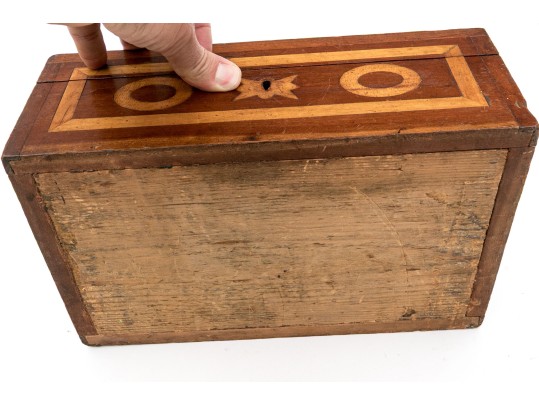 Pennsylvania Dutch Inlaid Cherry Sewing Box, 1st Half 19th Century