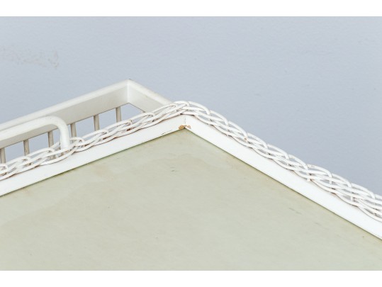 Vintage Painted Luggage Rack And Folding Tray Top Table