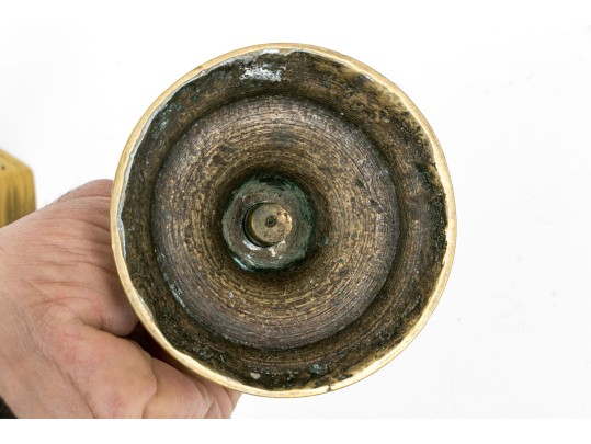 Collection Of Antique Brass Candlesticks