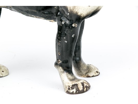 Antique Cast Iron Hand-painted Boston Terrier Doorstop