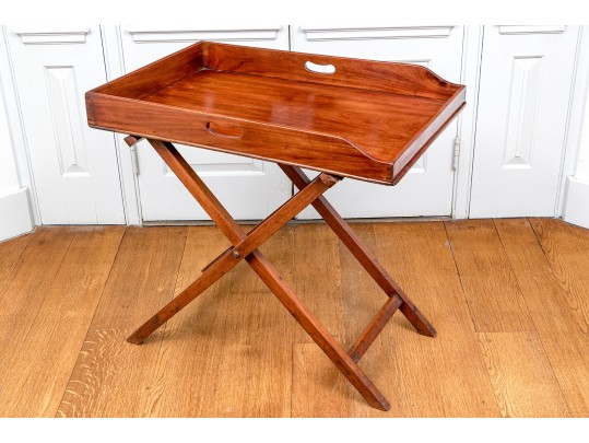 Large 19th Century Butlers Tray Top Table With Removable Tray