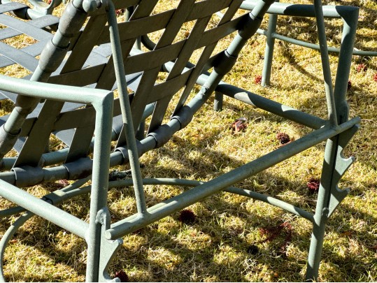 Pair Of Brown Jordan Vintage Chaise Lounges With Side Table