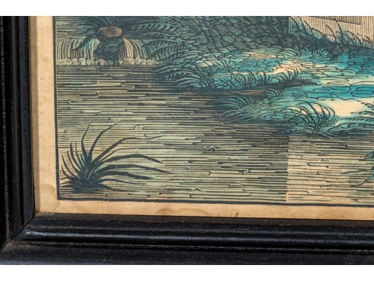 Thurston Family Victorian Hand-Colored Lithograph Childs Memorial, Ca. 1837