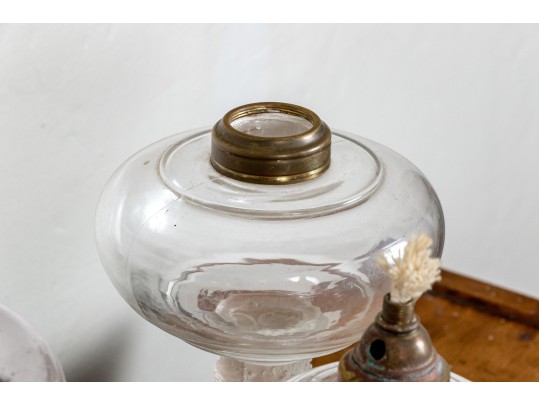 Assorted Collection Of Antique Oil Lamp Fonts