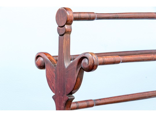 Antique Carved Mahogany Quilt Stand, Ca. 1840-60