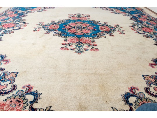 A Fine Persian Hand-Knotted Wool Open Field Kerman Carpet, 13'-9 X 10'-7, Ca. 1940 Or Earlier