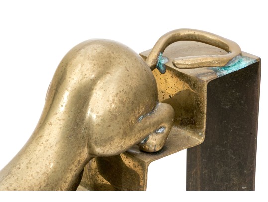 Vintage Dolbi Cashier Brass Sculpture Of A Panther On Stairs