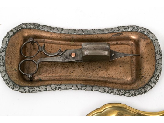 Assembled Collection Of Trays And Candle Wick Shears